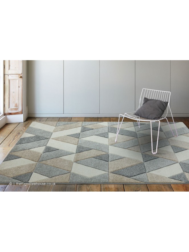 Sketch Rhombus Grey Rug - 2