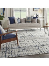 Twilight Chic Ivory Navy Rug - Thumbnail - 2