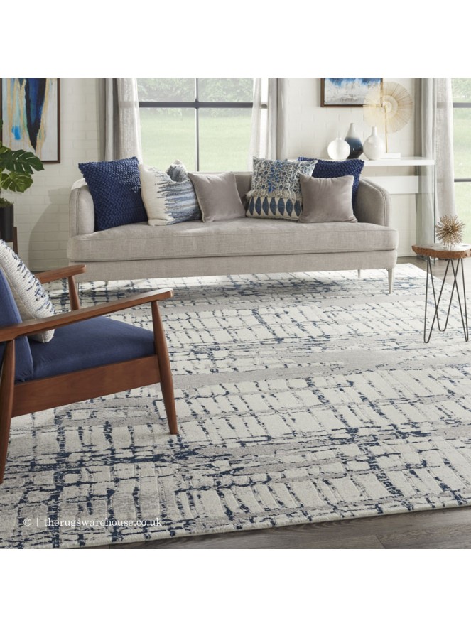 Twilight Chic Ivory Navy Rug - 2