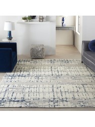 Twilight Chic Ivory Navy Rug - Thumbnail - 3