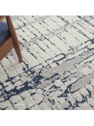 Twilight Chic Ivory Navy Rug - Thumbnail - 4