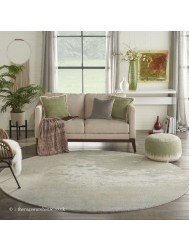 Twilight Chic Ivory Green Circle Rug - Thumbnail - 3