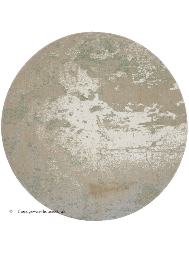 Twilight Chic Ivory Green Circle Rug - 5