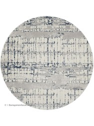 Twilight Chic Ivory Navy Circle Rug - Thumbnail - 6