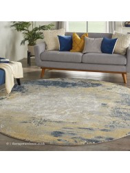 Twilight Chic Navy Gold Circle Rug - Thumbnail - 2