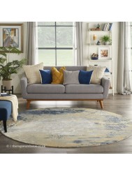 Twilight Chic Navy Gold Circle Rug - Thumbnail - 3