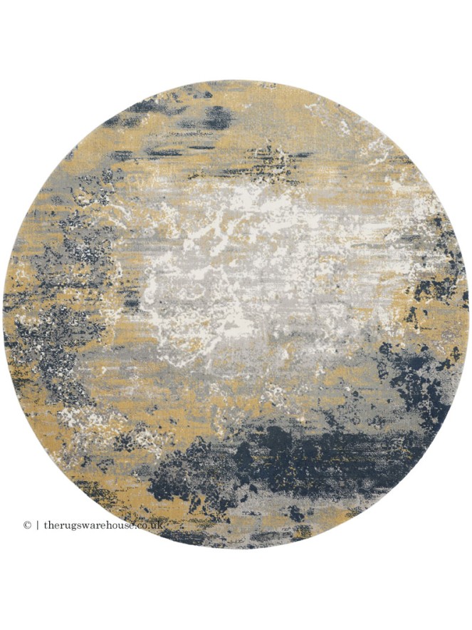 Twilight Chic Navy Gold Circle Rug - 6