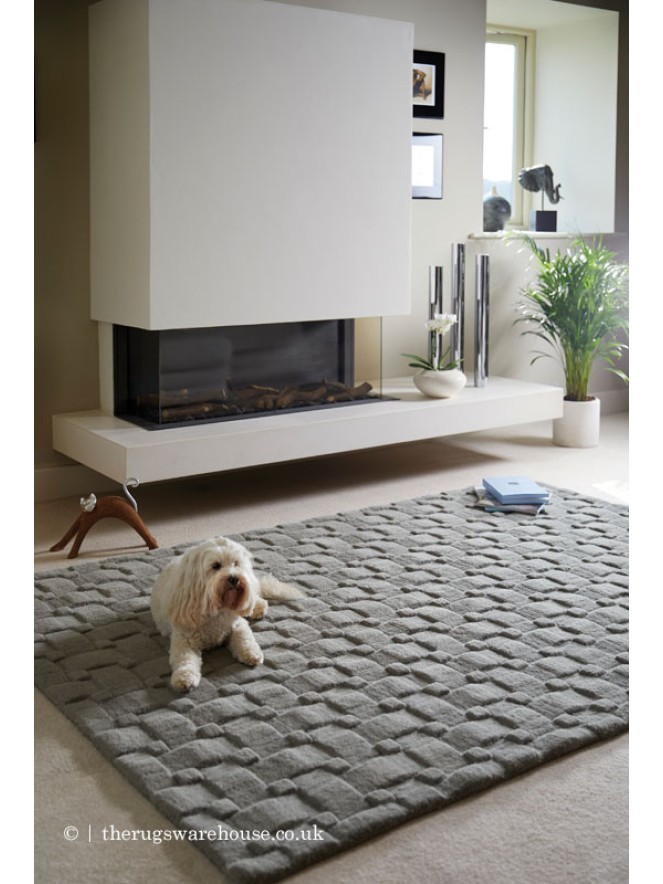 Basket Weave Grey Rug - 2