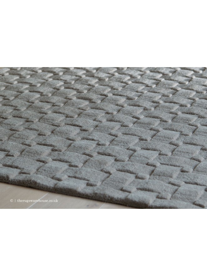 Basket Weave Grey Rug - 5