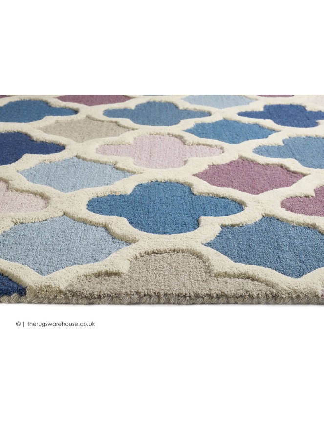 Trellis Pink Blue Rug - 3