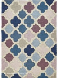 Trellis Pink Blue Rug - Thumbnail - 5