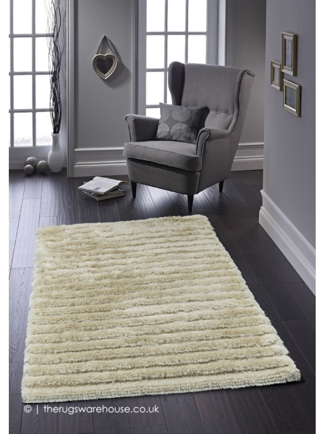 Carved Glamour Beige Rug - 2