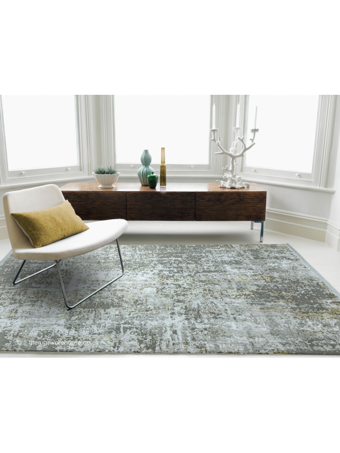 Olympia Grey Gold Abstract Rug - 2