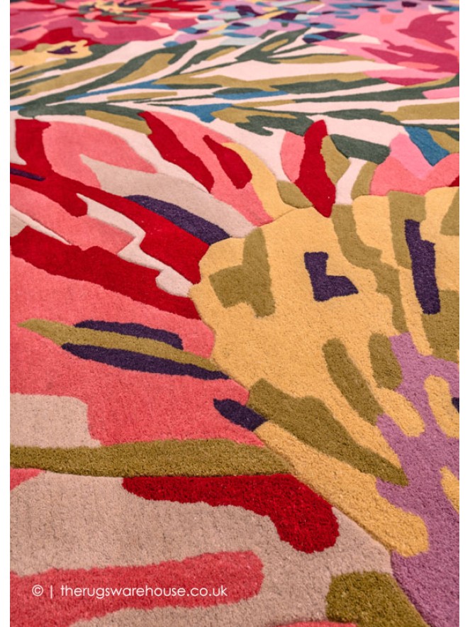 Floreale Fuschia Circle Rug - 4