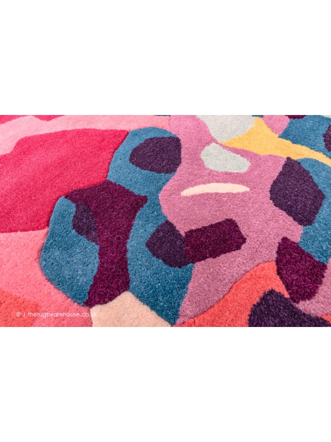 Floreale Fuschia Circle Rug - 7