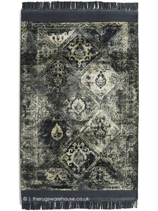 Vintage Fringe Blue Rug - 4