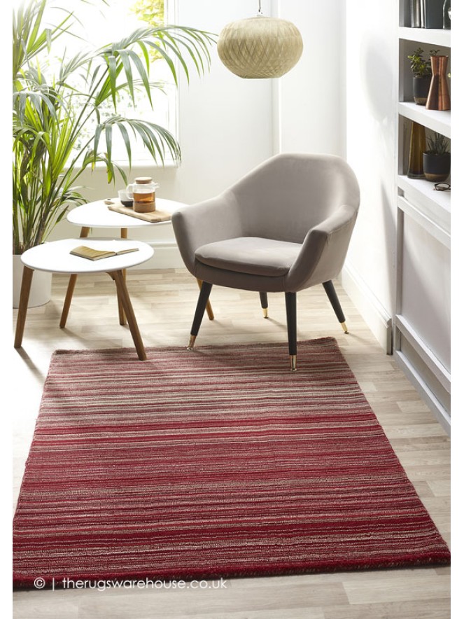 Fine Stripes Red Rug - 2