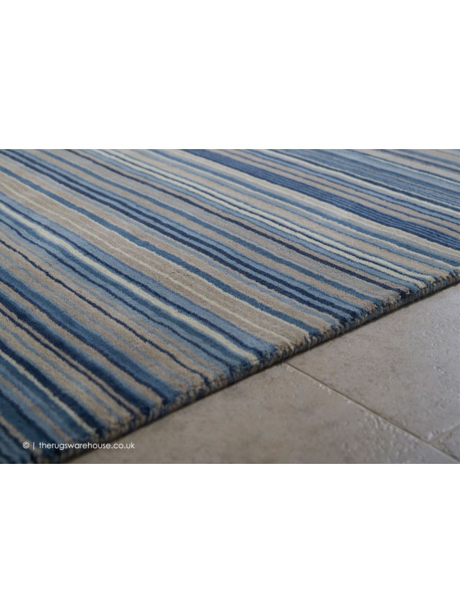 Fine Stripes Blue Rug - 4