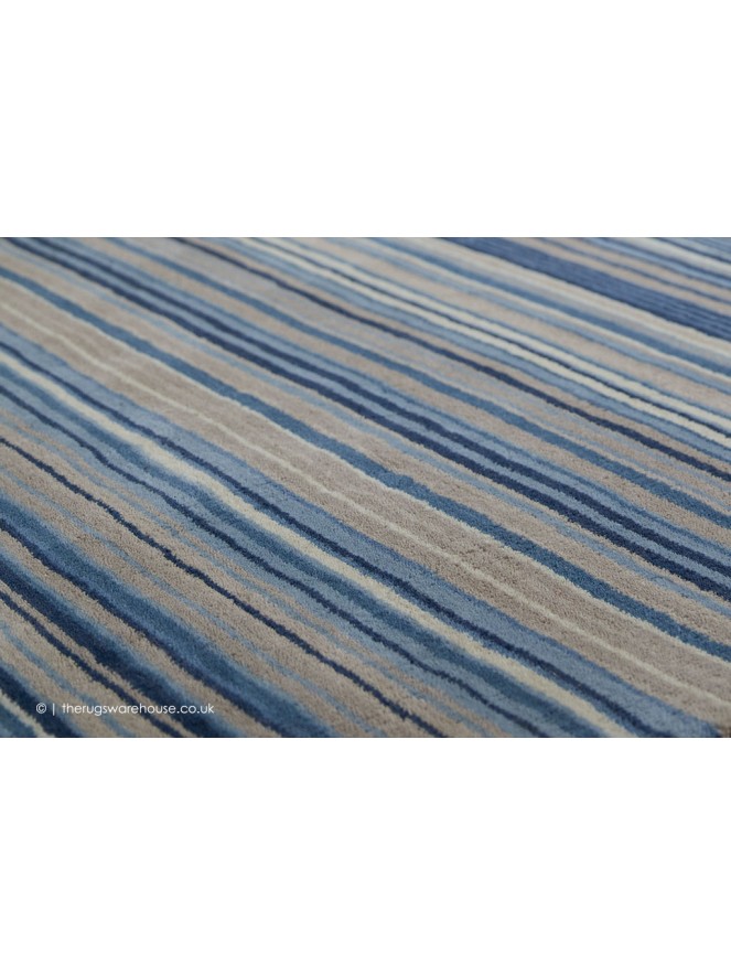 Fine Stripes Blue Rug - 5