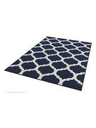 Antibes Blue Trellis Rug - Thumbnail - 3