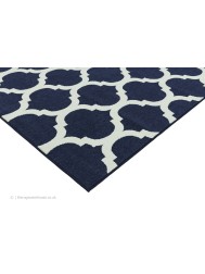 Antibes Blue Trellis Rug - Thumbnail - 4