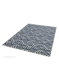 Antibes Blue White Linear Rug - Thumbnail - 3