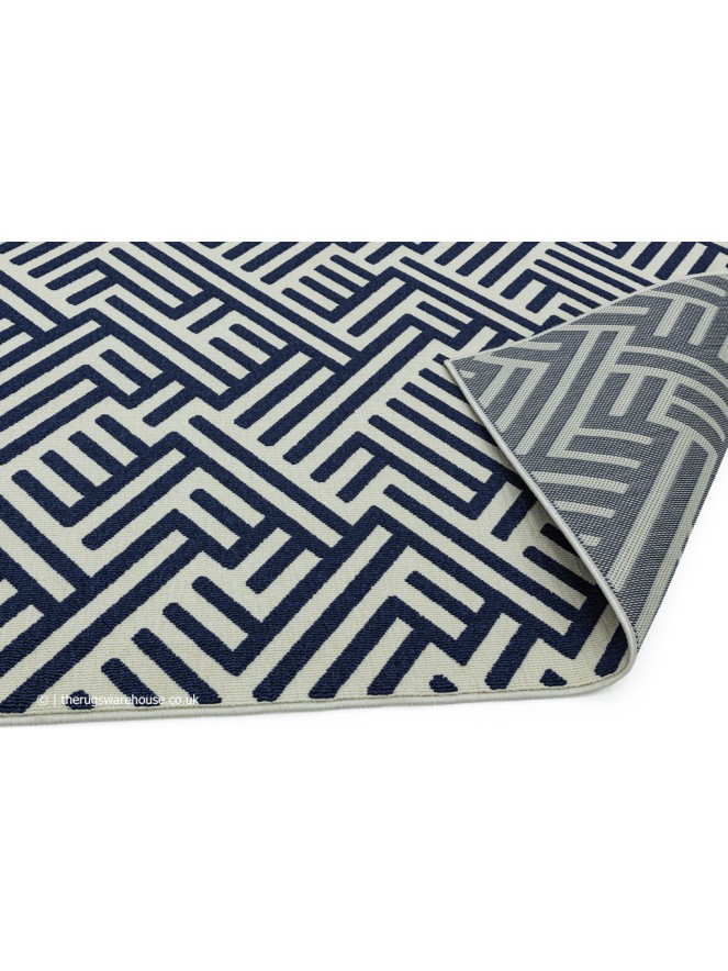 Antibes Blue White Linear Rug - 5