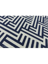 Antibes Blue White Linear Rug - Thumbnail - 6