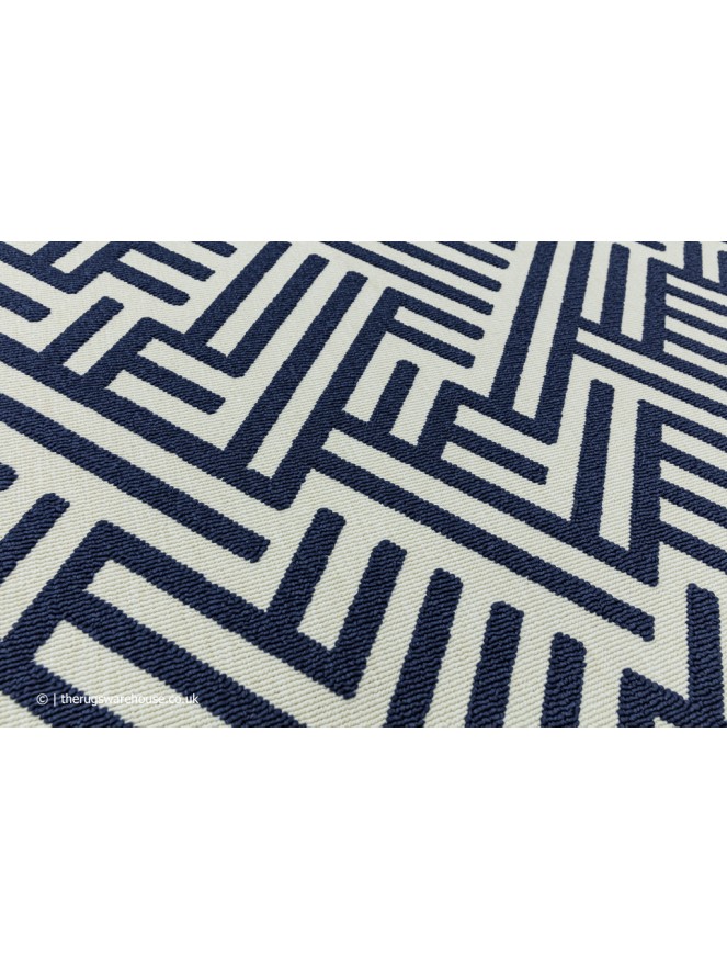 Antibes Blue White Linear Rug - 6