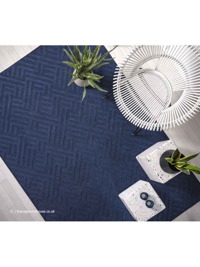 Antibes Blue Linear Rug - 2