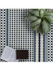 Antibes Blue Cream Geometric Rug - Thumbnail - 2