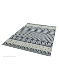 Antibes Blue Cream Geometric Rug - Thumbnail - 3