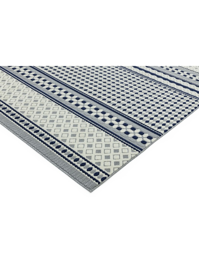 Antibes Blue Cream Geometric Rug - 4