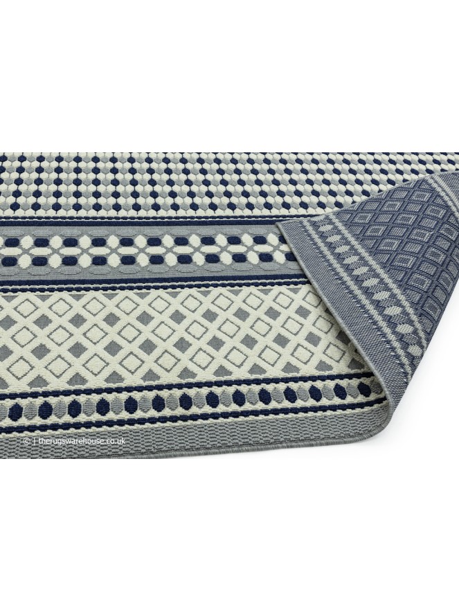 Antibes Blue Cream Geometric Rug - 5