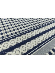 Antibes Blue Cream Geometric Rug - Thumbnail - 6