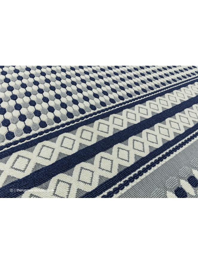 Antibes Blue Cream Geometric Rug - 6