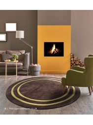 Hanoi Brown Circle Rug - Thumbnail - 2