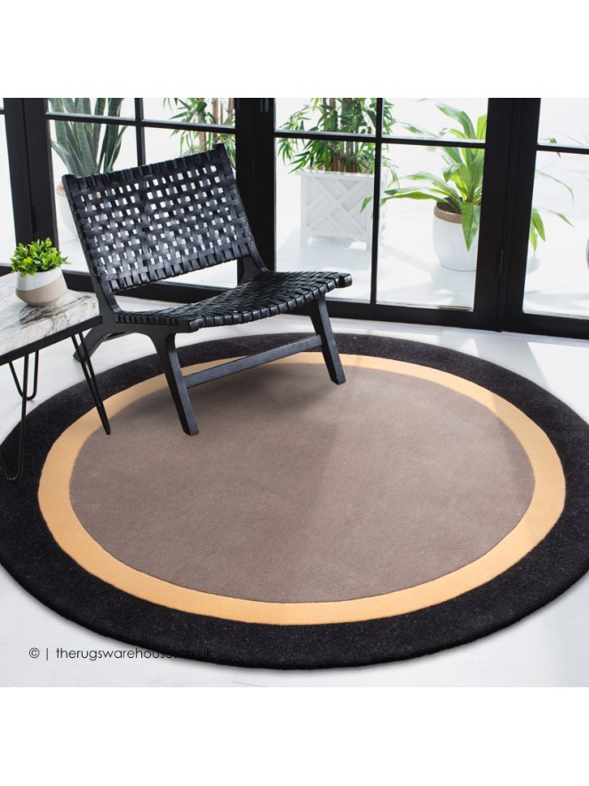 Houston Taupe Black Circle Rug - 2