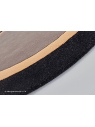 Houston Taupe Black Circle Rug - Thumbnail - 3