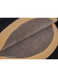 Houston Taupe Black Circle Rug - Thumbnail - 4