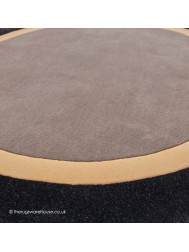 Houston Taupe Black Circle Rug - Thumbnail - 5