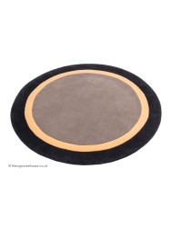 Houston Taupe Black Circle Rug - Thumbnail - 7