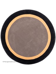 Houston Taupe Black Circle Rug - Thumbnail - 8