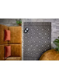 Salta Charcoal Diamond Rug - Thumbnail - 2