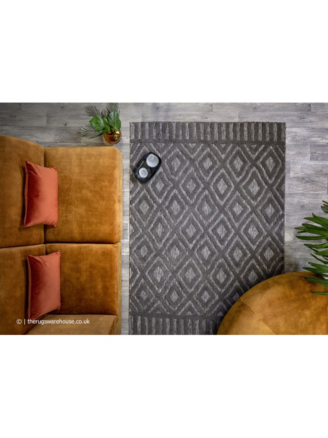 Salta Charcoal Diamond Rug - 2