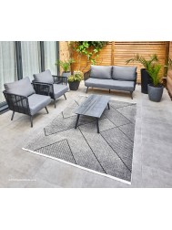 Jazz Grey Black Rug - Thumbnail - 2