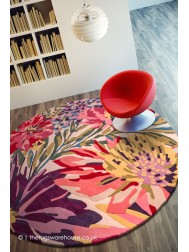 Floreale Fuschia Circle Rug - Thumbnail - 2