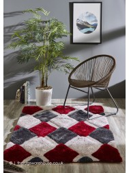 Geo Dimensions Red Rug - Thumbnail - 2