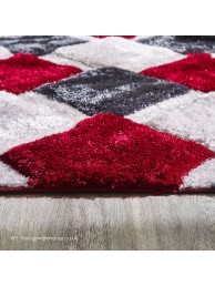 Geo Dimensions Red Rug - Thumbnail - 3