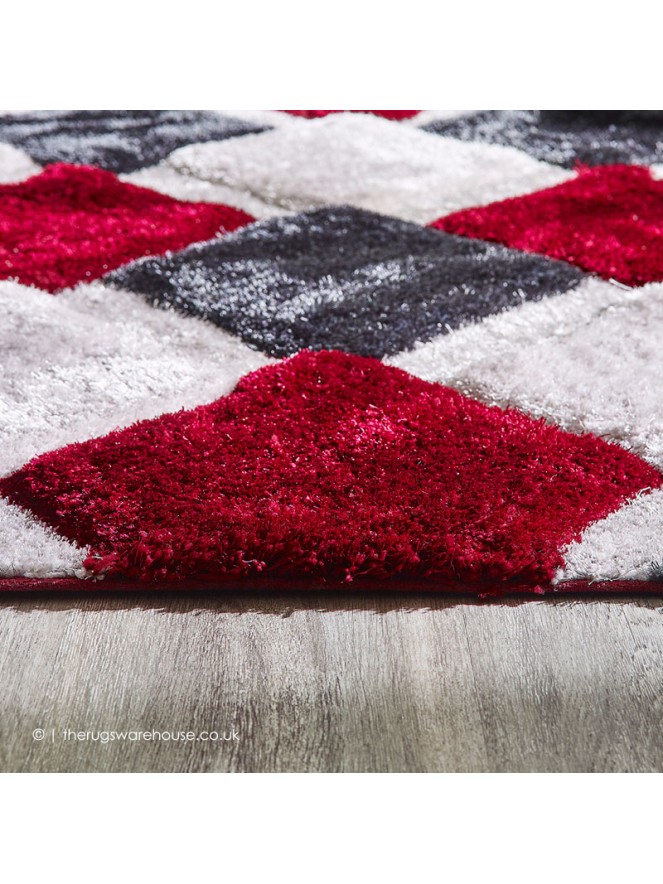 Geo Dimensions Red Rug - 3